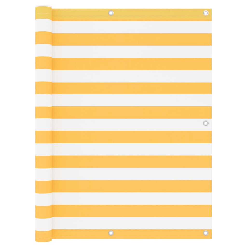 Balkongskärm vit och gul 120x300 cm oxfordtyg