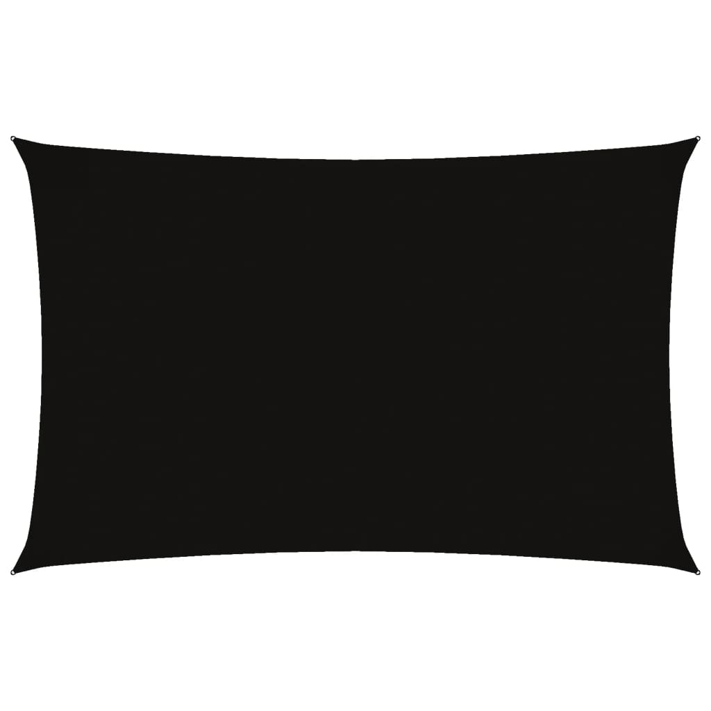 Solsegel oxfordtyg rektangulärt 2,5x5 m svart