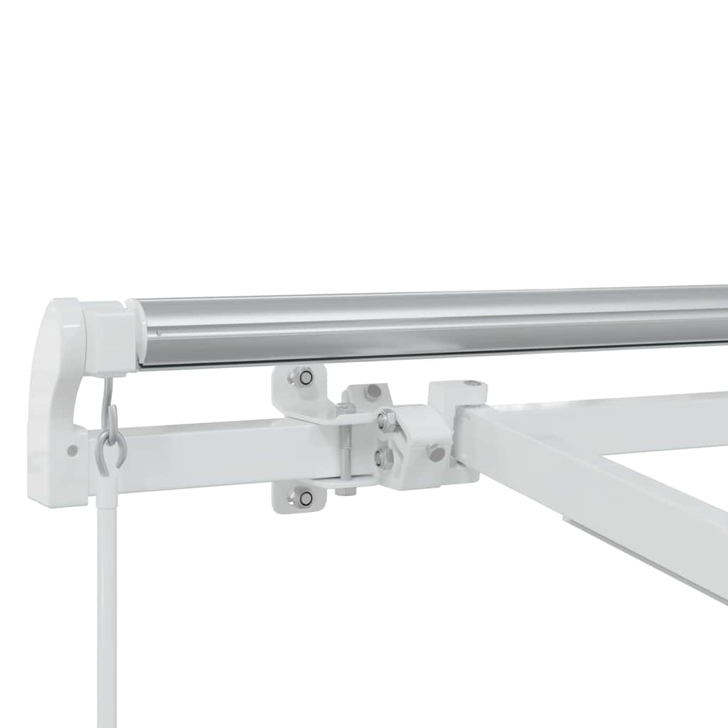 Markisram med LED -remsljus Vit 350 x 250 cm Aluminium