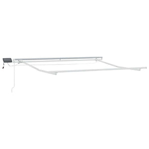 Markisram med LED -remsljus Vit 350 x 250 cm Aluminium