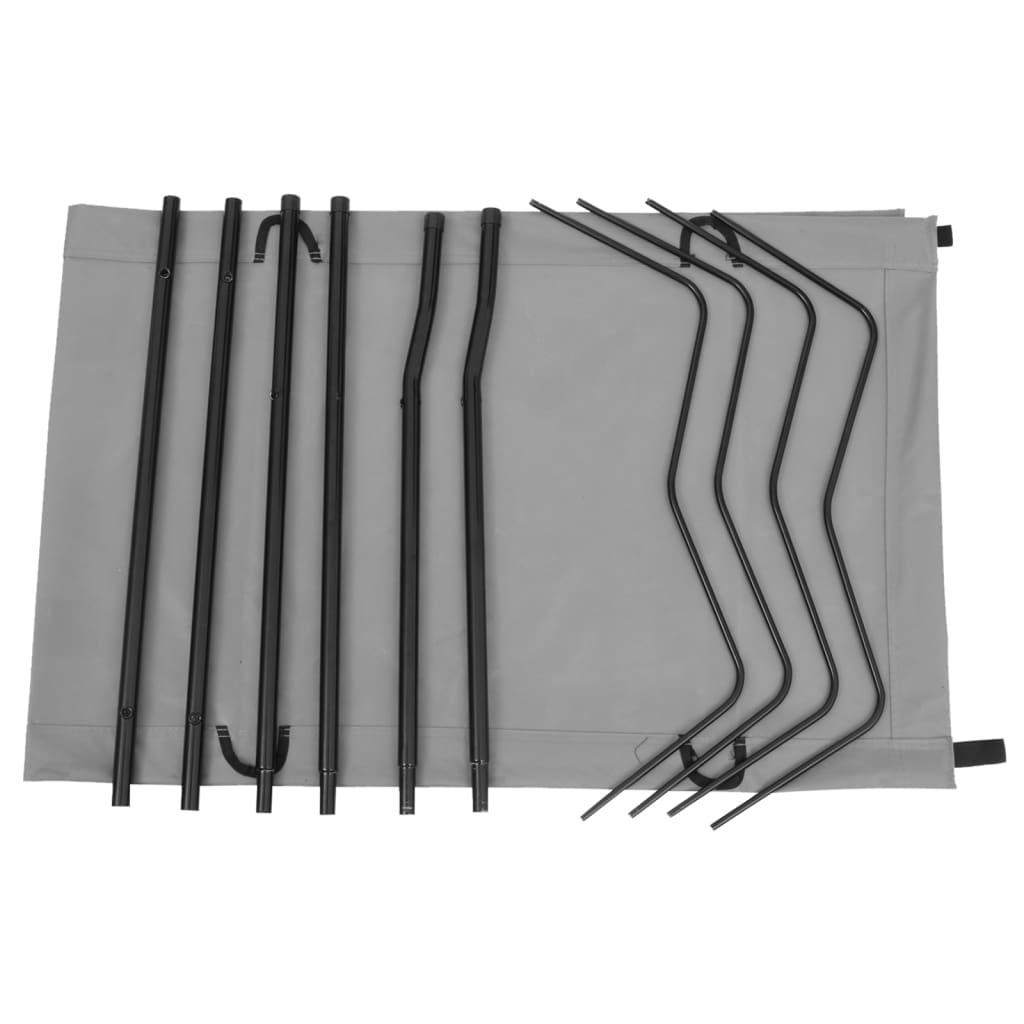 Campingsäng 180x60x19 cm oxfordtyg och stål grå