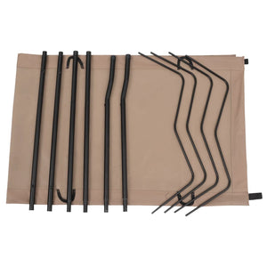 Campingsängar 2 st 180x60x19 cm oxfordtyg och stål taupe