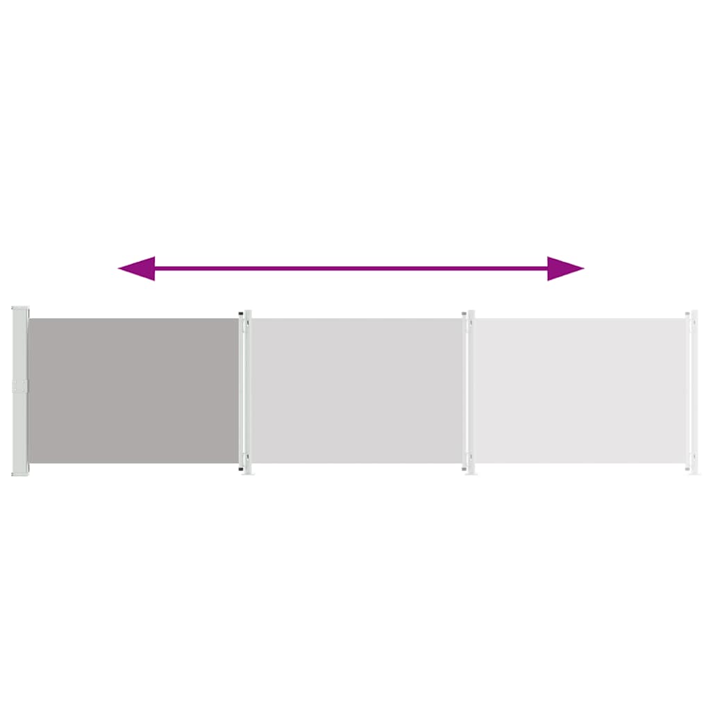 Infällbar sidomarkis 140x600 cm grå