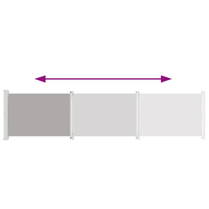 Infällbar sidomarkis 140x600 cm grå