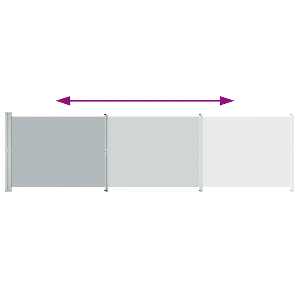 Infällbar sidomarkis 600x160 cm grå