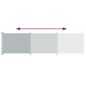 Infällbar sidomarkis 600x160 cm grå