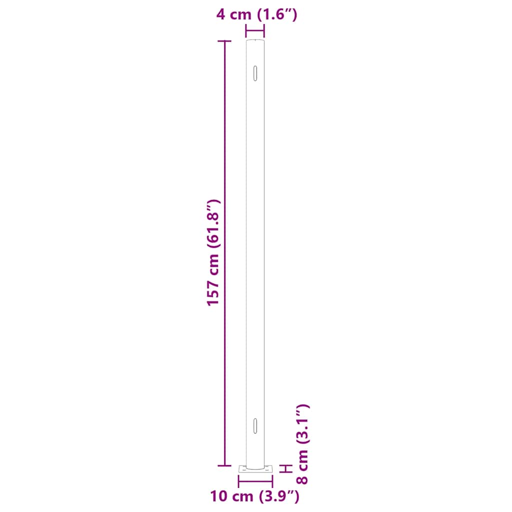 Infällbar sidomarkis 600x160 cm brun