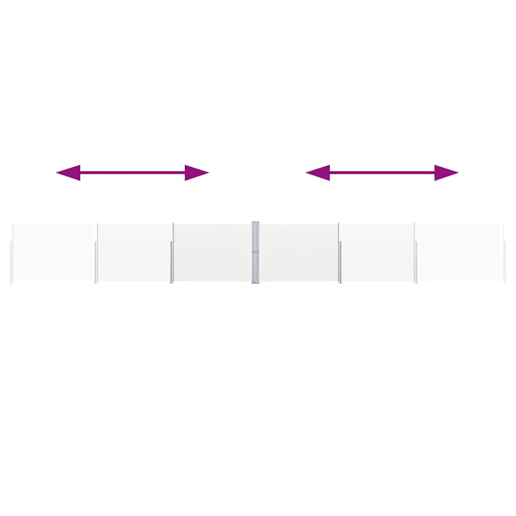 Infällbar sidomarkis 170x1200 cm gräddvit