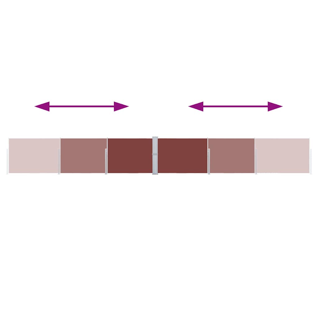 Infällbar sidomarkis 170x1200 cm brun