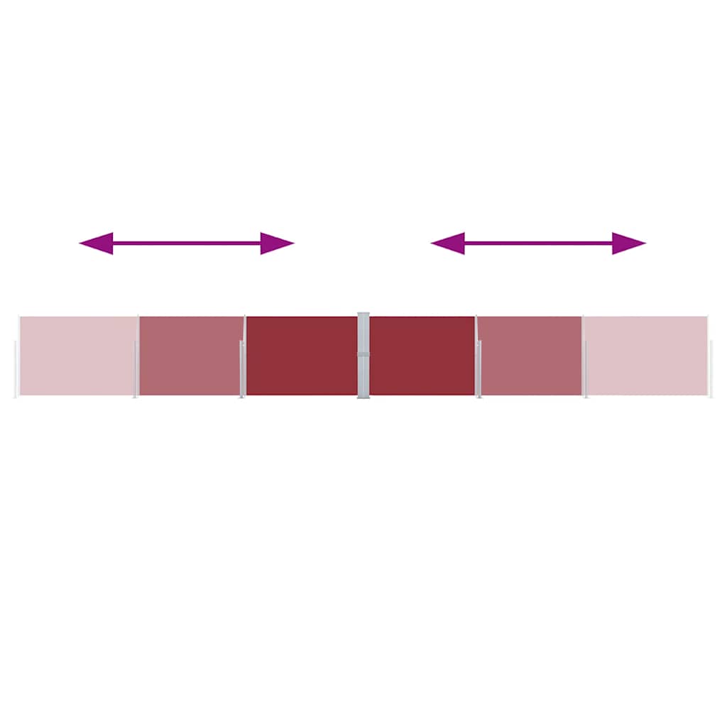 Infällbar sidomarkis 170x1200 cm röd