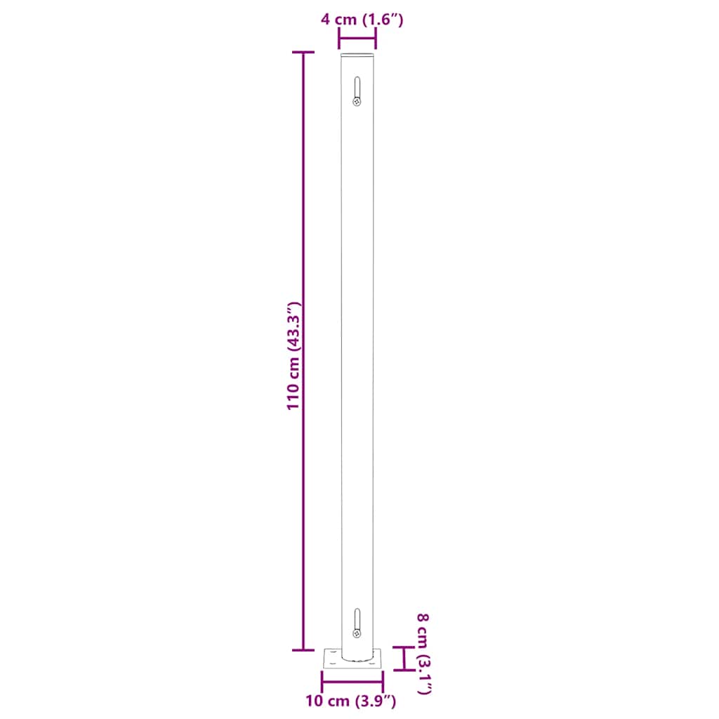 Infällbar sidomarkis 180x300 cm brun