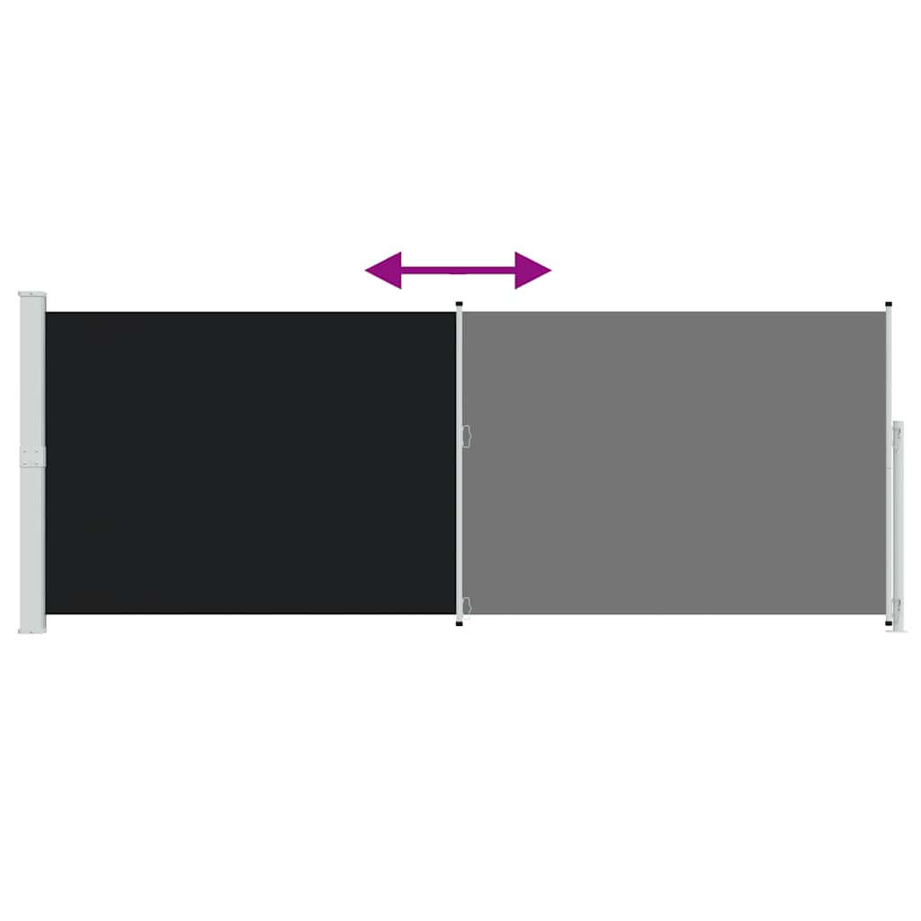 Infällbar sidomarkis 180x500 cm svart