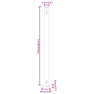 Infällbar sidomarkis 180x500 cm gräddvit