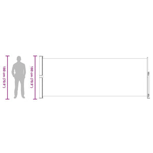 Infällbar sidomarkis 180x500 cm gräddvit