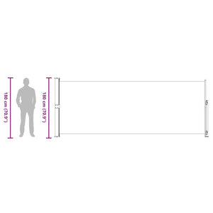 Infällbar sidomarkis 180x500 cm grå