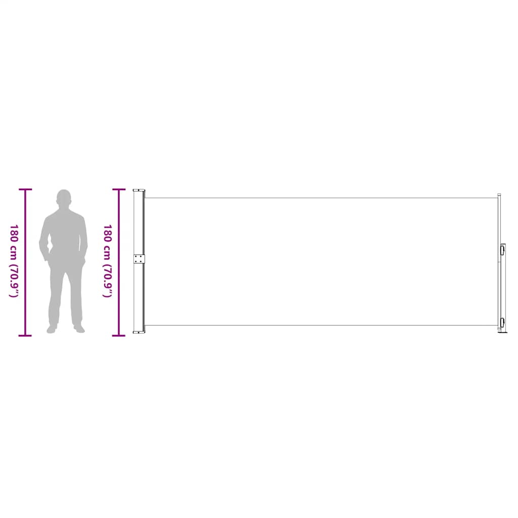 Infällbar sidomarkis 180x500 cm brun