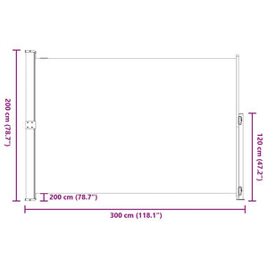 Infällbar sidomarkis 200x300 cm gräddvit