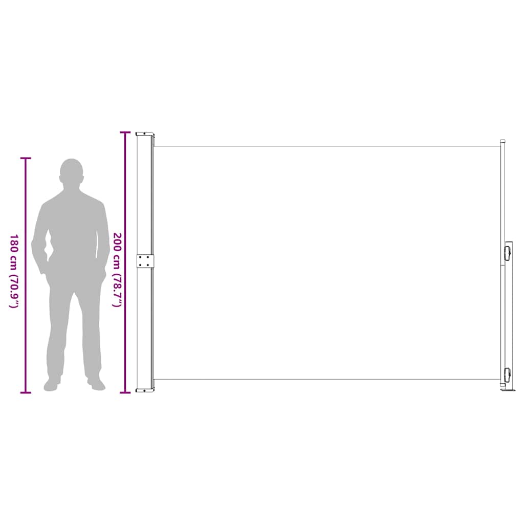 Infällbar sidomarkis 200x300 cm gräddvit