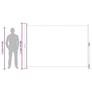 Infällbar sidomarkis 200x300 cm grå