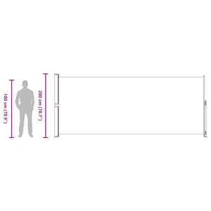 Infällbar sidomarkis 200x500 cm gräddvit