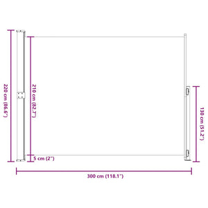Infällbar sidomarkis 220x300 cm svart
