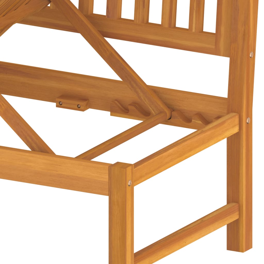 Dagbädd med gråa dynor 200x60x75 cm massivt akaciaträ