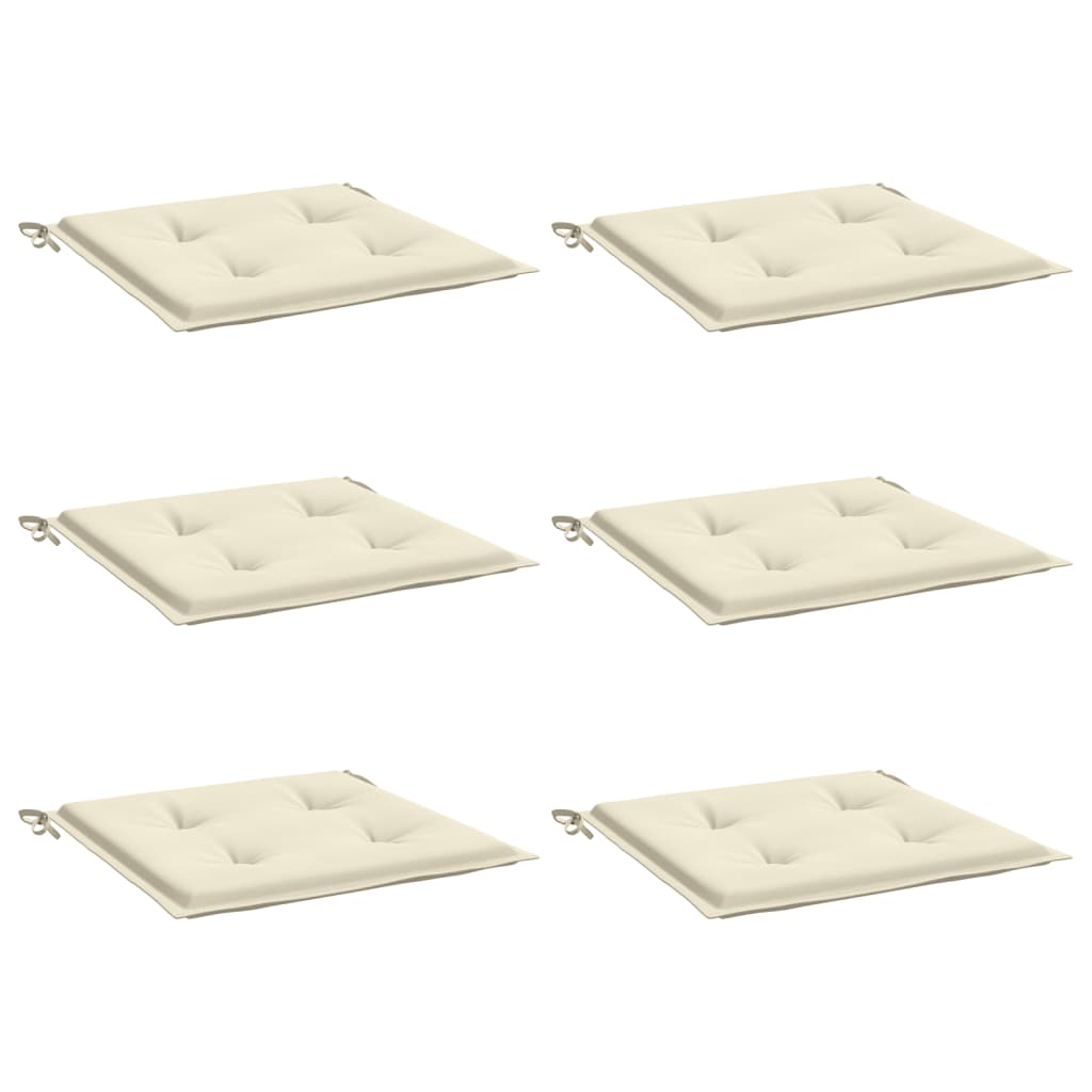 Stolsdynor 6 st gräddvit 40x40x4 cm oxfordtyg