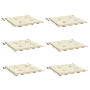 Stolsdynor 6 st gräddvit 40x40x4 cm oxfordtyg