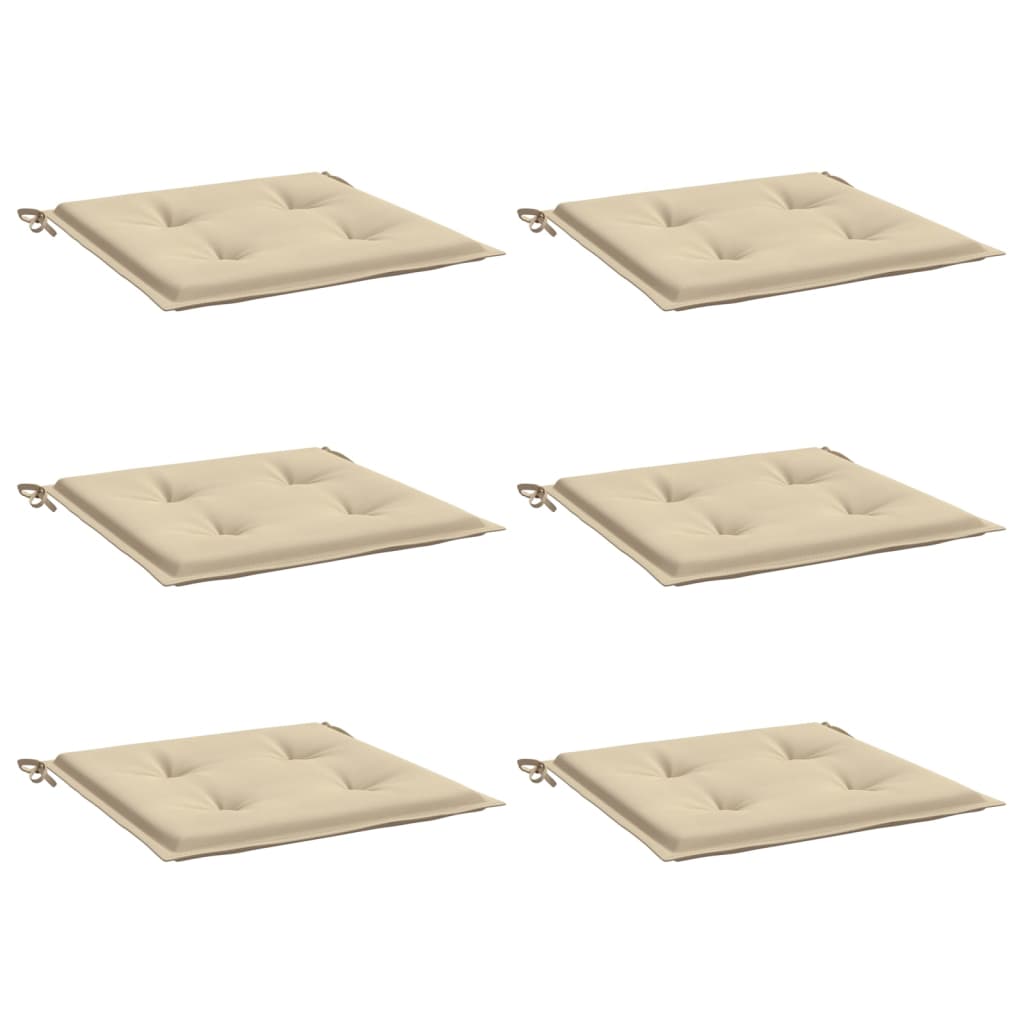 Stolsdynor 6 st beige 50x50x4 cm oxfordtyg