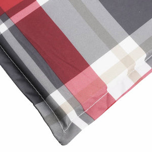 Solsängsdyna rödrutig 200x70x3 cm oxfordtyg