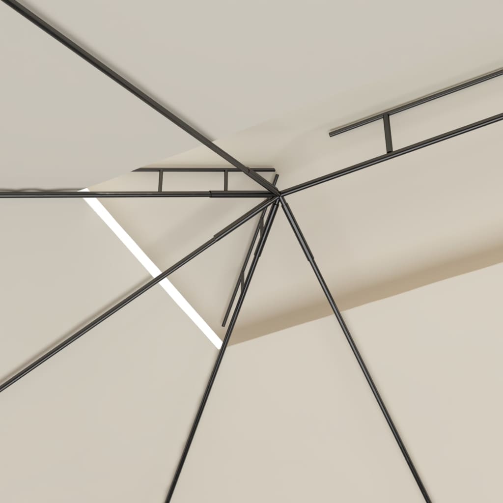 Paviljong 4x3x2,7 m gräddvit 160 g/m²