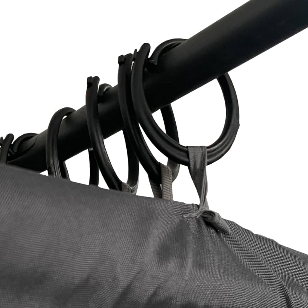 Solsäng för 2 personer med sidogardiner och toppkappa antracit