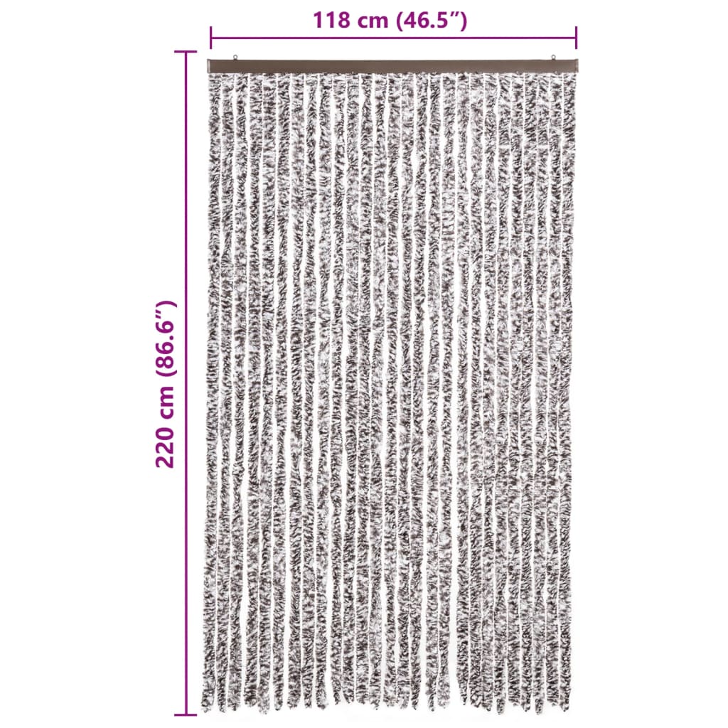 Insektsdraperi brun och beige 118x220 cm chenille