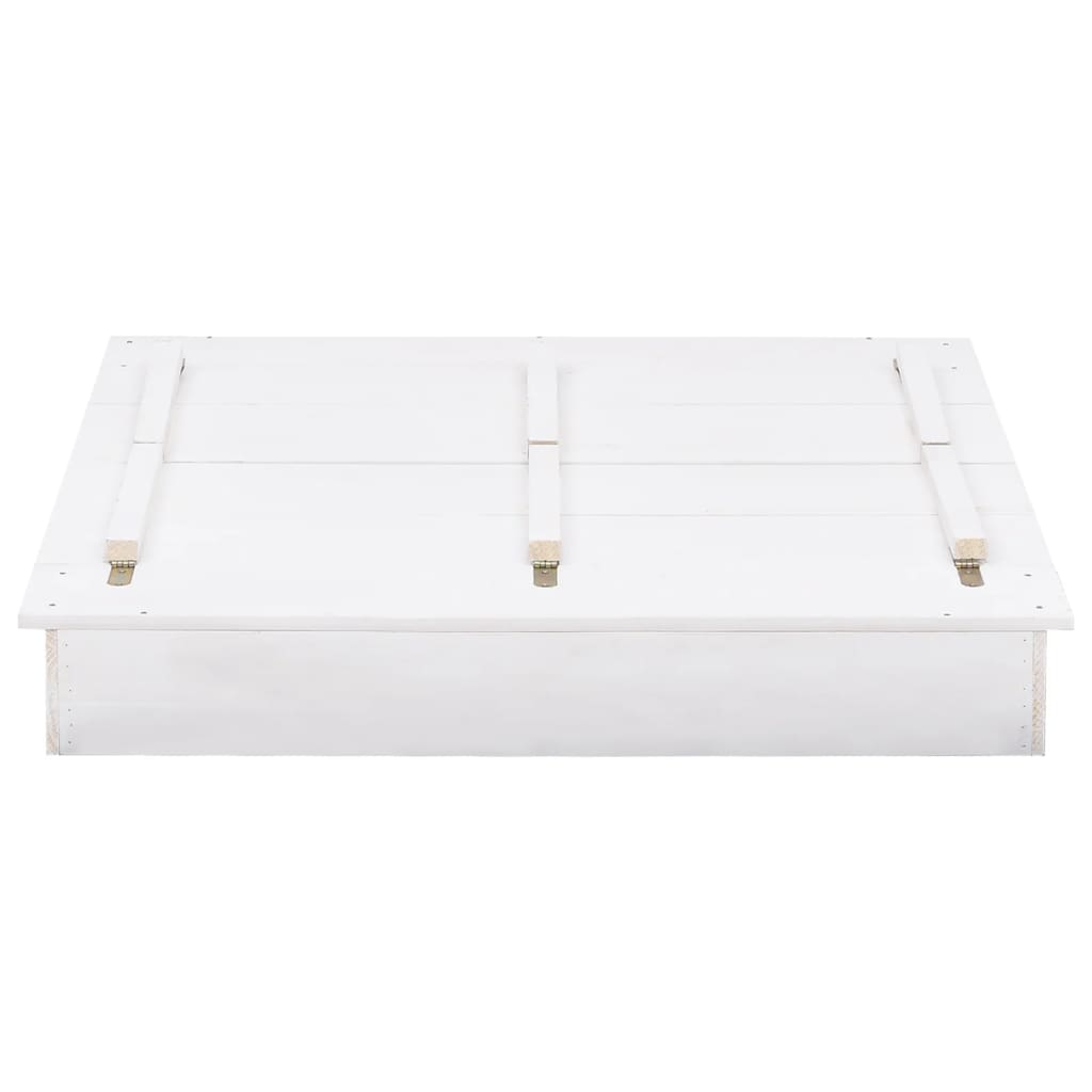 Sandlåda granträ vit 95x90x15 cm