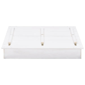 Sandlåda granträ vit 95x90x15 cm