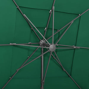 Trädgårdsparasoll 4-nivåer aluminiumstång grön 250x250 cm