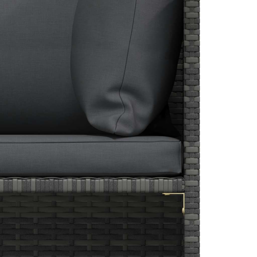 Trädgårdssoffset med dynor 2 delar konstrotting grå