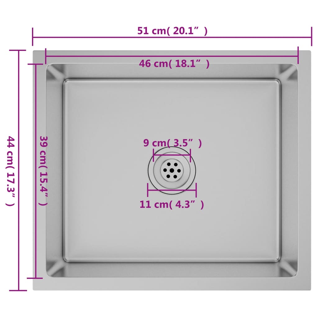 Handgjord diskho rostfritt stål