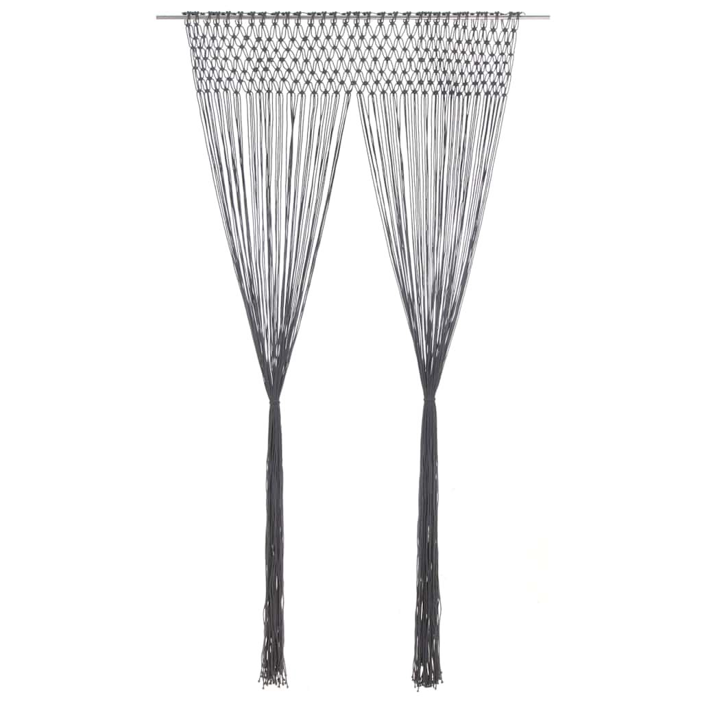 Gardin makramé antracit 140x240 cm bomull