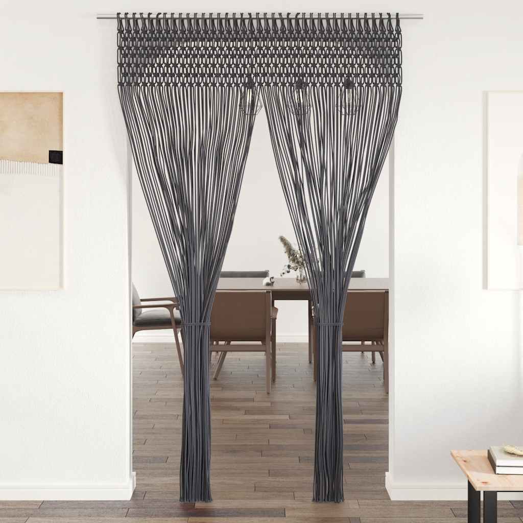 Gardin makramé antracit 140x240 cm bomull