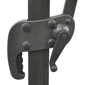 Frihängande trädgårdsparasoll med stång och LEDs svart 300 cm