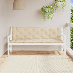 Bänkdyna för trädgården beige 180x(50+50)x7 cm oxfordtyg