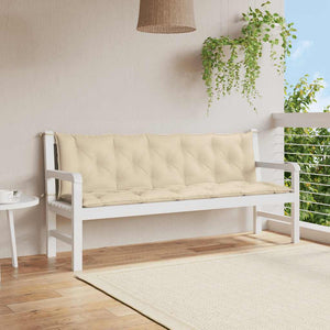 Bänkdyna för trädgården beige 180x(50+50)x7 cm oxfordtyg