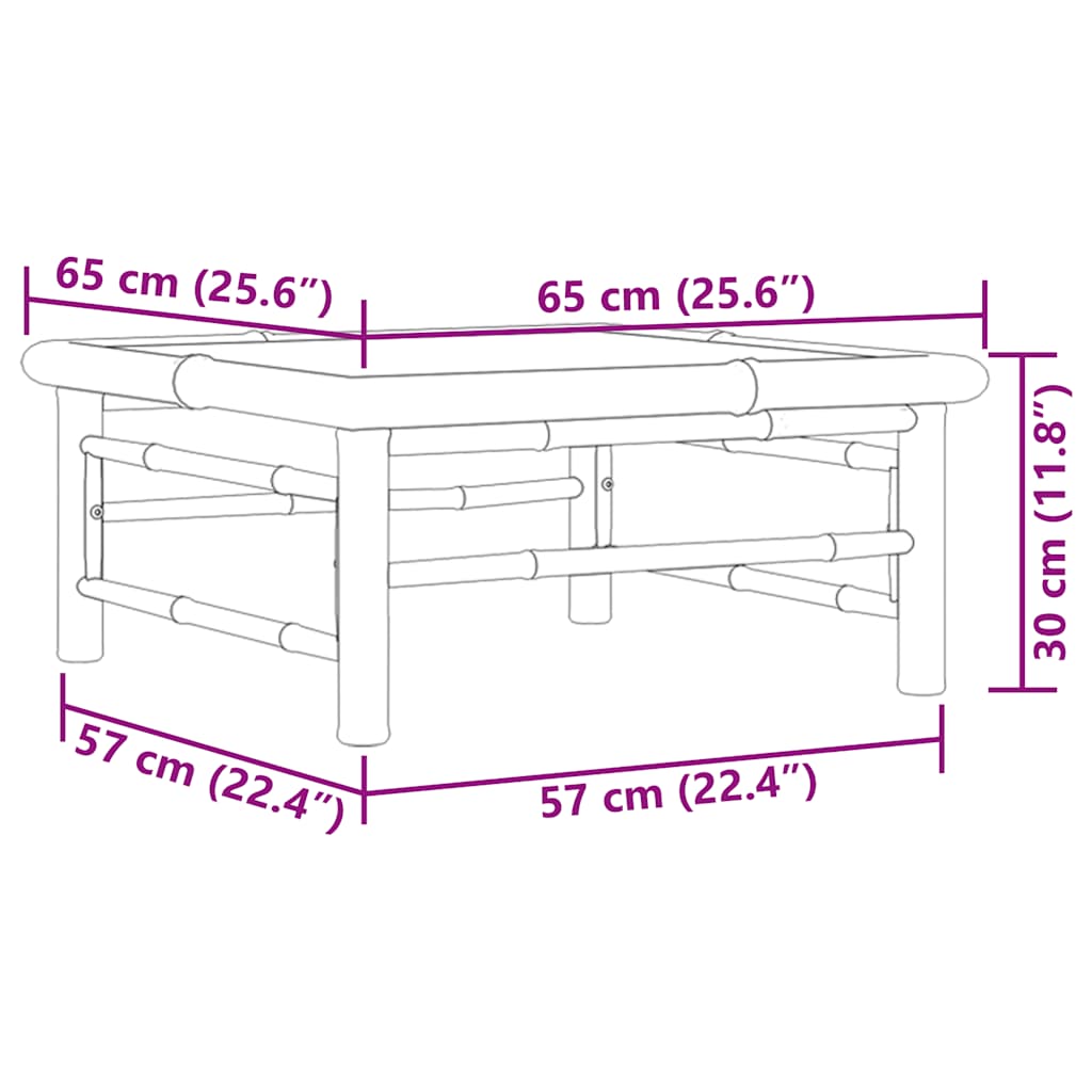 Trädgårdsbord 65x65x30 cm bambu