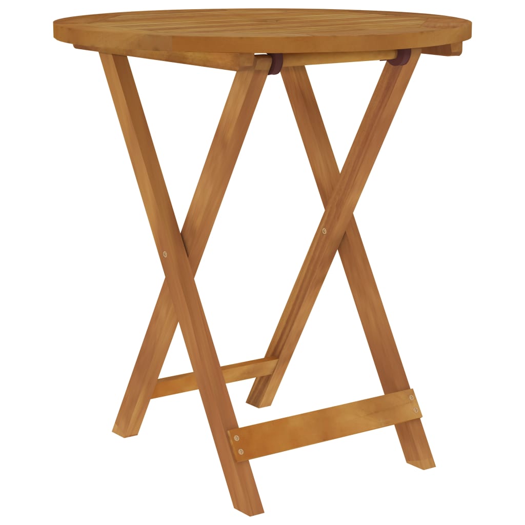 Hopfällbar matgrupp för trädgården 3 delar massivt akaciaträ