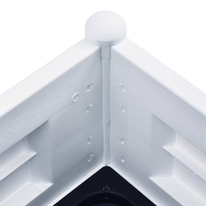 Upphöjd odlingslåda PP vit 100x43x35 cm