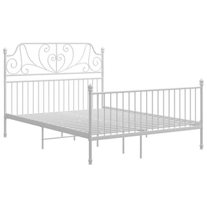 Sängram med huvudgavel utan madrass vit 160x200 cm metall
