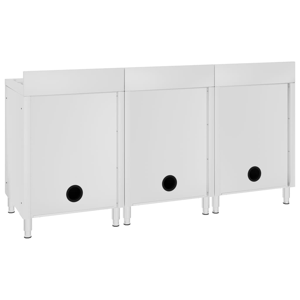 Diskho för storkök 3 st rostfritt stål