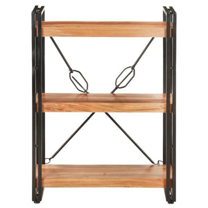 Bokhylla med 3 hyllplan 60x30x80 cm massivt akaciaträ