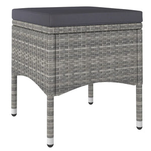 Trädgårdsgrupp 5 delar konstrotting och härdat glas grå